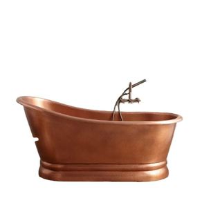 100% Pure Copper Bath Tub with Patina Finish Antique Single & Double <b>Slipper</b> White Acrylic Direct Wholesaler from India - Product Image 1
