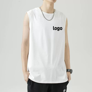 Factory Price Spandex/Cotton Gym Tank Top Quick-Drying Breathable Knitted <b>Singlet</b> Broad-Shouldered Casual Blank Plain <b>Men</b> Custom - Product Image 1