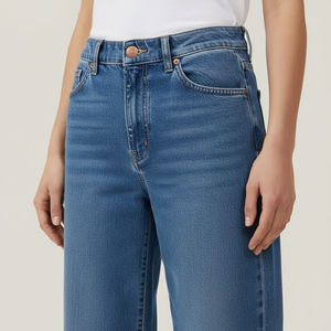 Pantalones Vaqueros Anchos y Relajados de Algodón Blanco para Mujer, Calidad Gloriosa, 2025, Transpirables, con Diseño de Logotipo Personalizado, Pantalones de Mezclilla para Mujer - Product Image 5