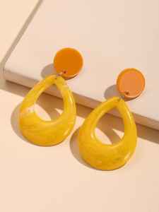 ต่างหูห้อยแฟชั่นสำหรับผู้หญิงทำจากซิลิโคนอีพ็อกซี่เรซินแบบทำมือ - Product Image 5