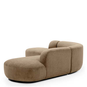 Bjrn L Shape <b>Sofa</b> Convertible Genuine Leather Fabric Set <b>for</b> Living Room Stratfort Brown Home Furniture with <b>Sponge</b> Filling - Product Image 3