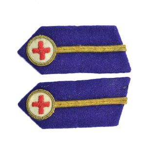 Patchs de col Gorget strass en feutre brodé à coudre couleur personnalisée de haute qualité - Product Image 2