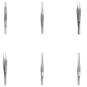 Pinzas de Sutura McCullough 1x2 con Dientes y Serrado de 9.5cm, Pinzas de Utilidad Hospitalaria Wills con Serrado de 10cm, Pinzas para Apósitos Adson de 12cm - Product Image 1