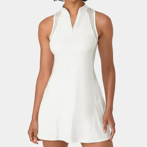 ชุดเทนนิสแบบสปอร์ต 2 ชิ้น เสื้อแขนกุดสีขาวระบายอากาศได้ดี กระโปรงเทนนิสแบบซับลิเมชั่น  ชุดเทนนิสผู้หญิงแบบสั่งทำพิเศษ - Product Image 4