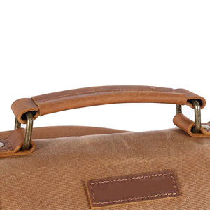 Premium Luxury Leather <b>Canvas</b> Heavy Duty Smell Proof Knife Roll Chef Culinary Organizer Travel Storage <b>Bag</b> LCKR-0024 - Product Image 4