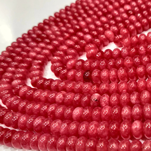 ลูกปัดพลอยโมราราสเบอรี่ธรรมชาติเม็ดเรียบขนาด8มม. ต่อเส้นยาว8นิ้วสำหรับทำเครื่องประดับ - Product Image 1