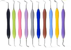 10 Uds. Instrumentos de relleno y restauración de compuestos dentales con mango de silicona, instrumentos de acero alemán, de Zarnab Surgical - Product Image 3