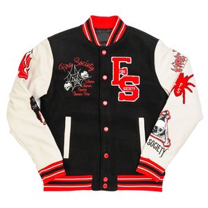 Veste Letterman Varsity personnalisée 100% en laine pour hommes, coupe parfaite avec les manches en cuir de laine légère, tissées, service OEM, tenue de baseball - Product Image 4