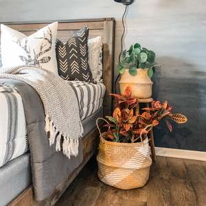 ชุดตะกร้าหวายลายหญ้าทะเลแบบซิกแซก3ใบสำหรับปลูกต้นไม้แจกันดีไซน์ไม่เหมือนใคร - Product Image 2