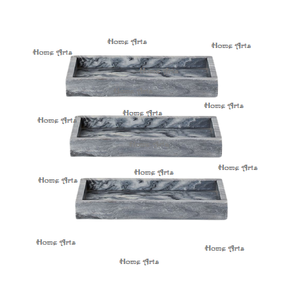 Bandeja de servicio de té y café de forma rectangular de calidad de lujo en bandeja de servicio de mármol con asas de metal a granel - Product Image 5