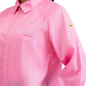 Blouse de travail médicale unisexe de marque GW en gros, 98 % polyester, 2 % carbone, blouse de salle blanche ESD, vêtement de protection, service OEM - Product Image 2
