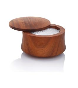 Boîte à sel ou à épices en bois avec couvercle pivotant | Récipient de rangement pour comptoir de cuisine Parfait pour le sel de table Sels gastronomiques Herbes - Product Image 4