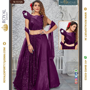 Launching New Beautiful Heavy Sequence Cord and Embroidery Work Party Wear Designer Crop <b>Top</b> Lehenga Collections by Royal Export - Product Image 5