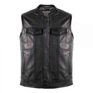 Chaleco de cuero negro clásico y elegante para hombre, chaleco de motocicleta con calefacción de alta calidad impermeable de invierno sin mangas de talla grande - Product Image 4