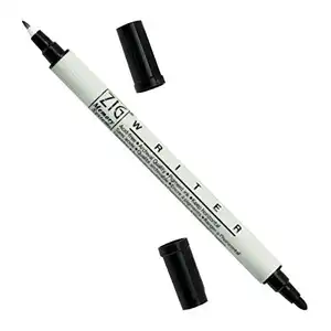 [库雷图] 库雷图ZIG记忆系统双记号笔，作家，10号，纯黑色 (MS-6600-010) (6支) 钢笔墨笔ma