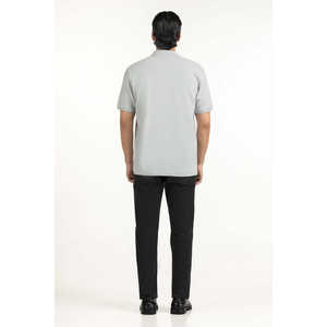 Polo classique pour homme, anti-plis, taille 6XL, motif uni, en soie tricotée, pour le golf, fourniture ODM, broderie foncée colorée - Product Image 5