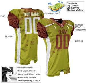 Uniforme d'équipe de football américain sur mesure, maillot de football court personnalisable, design personnalisable, tissu durable pour club/école supérieure/liga - Product Image 5