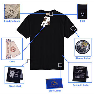 Qualité de luxe pour homme 100% coton T-shirt côtelé col rond oversize épaules tombantes Streetwear imprimé Logo personnalisé Design T-shirt vierge - Product Image 5