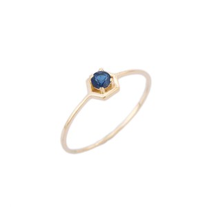Anillo solitario de oro amarillo sólido de 14K de lujo, piedras preciosas de zafiro azul Natural, joyería de moda para mujeres y niñas para bodas - Product Image 3