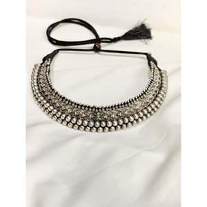 Conjunto de Joyería Fina de Plata 925, Collar Saraswati Maa Kohlapuri Peshwa con Pendientes - Product Image 3