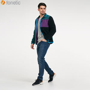 Veste polaire pour homme, hiver, longue, fine, col montant, haute qualité, vente en gros, légère, poches avant, coupe-vent, respirante, sherpa polaire - Product Image 3