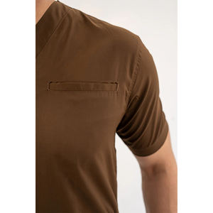 Haute qualité personnalisable Logo infirmière médecin uniformes respirant couleur unie à manches courtes médical gommage costume unisexe uniforme - Product Image 3