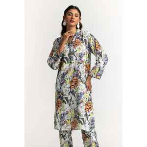 ชุดเซ็ตผ้าชีฟองสีม่วงสำหรับผู้หญิง ไซส์ XXS/XS ชุดสองชิ้นสำหรับใส่ในชีวิตประจำวัน ดีไซน์เสื้อและกระโปรง - Product Image 1