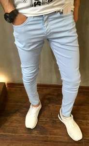 ขายส่งที่กําหนดเองบุรุษกางเกงยีนส์ลําลองสีฟ้าบางกางเกงยีนส์ธรรมดากางเกงยีนส์ผู้ชายกางเกงยีนส์รัดรูปสลิมฟิตล้างกางเกงยืดสีดํา - Product Image 4