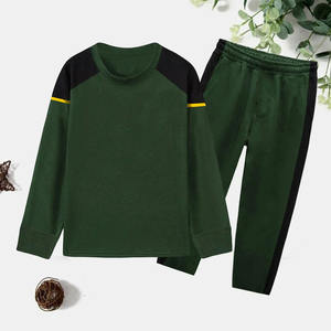 2024 chándales de invierno con logotipo personalizado de moda para niños, conjunto de chándal de algodón 100% multicolor de talla grande y ecológico - Product Image 1