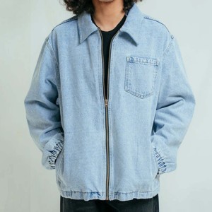 Nouvelle veste de pluie d'hiver en denim enduit pour homme, style tendance, motif de lettres sur le devant, logo, OEM personnalisé, imperméable, décontractée, pour le travail - Product Image 1