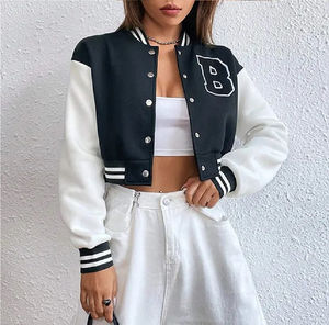 Wholesale <b>Top</b> Quality Women's Printed Varsity Jackets Fall Winter Long Sleeve Waterproof Quilted Custom <b>Leather</b> - Product Image 1