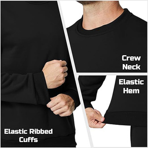 เสื้อสเวตเชิ้ตคอกลมทรงปกติสำหรับผู้ชาย ผ้าโพลีเอสเตอร์/คอตตอนเนื้อหนา ทอแบบหนา แขนเสื้อแบบริบ เหมาะสำหรับฤดูหนาว สไตล์สตรีทแวร์ เป็นมิตรต่อสิ่งแวดล้อม - Product Image 5