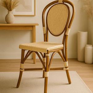 Muebles de mimbre con estilo minimalista respetuosos con el medio ambiente para uso en parques de comedor al aire libre para apartamentos y villas - Product Image 4