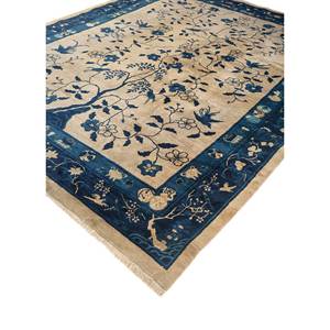 พรมขนสัตว์ถักมือลายดอกไม้สีเทาและสีดำสำหรับห้องนั่งเล่นในบ้าน เทคนิคการทอแบบเรียบสำหรับทางเดินรูปสี่เหลี่ยมผืนผ้า - Product Image 2