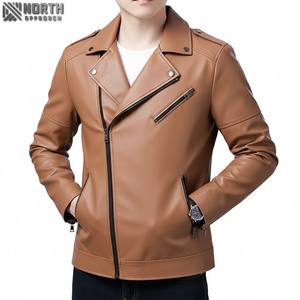 เสื้อแจ็กเก็ตบอมเบอร์หนังลายพรางมีซิปด้านหน้าสำหรับขี่มอเตอร์ไซค์ฤดูหนาวโลโก้ตามสั่ง - Product Image 5