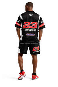 Maillot de football américain unisexe personnalisé pour adultes, impression numérique, 100% polyester, respirant, séchage rapide, manches courtes, grande taille, été - Product Image 2