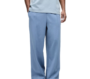 Pantalones Casuales Vintage de Corte Recto para Hombre, Color Azul Claro, Cintura Elástica, Bolsillos Laterales, Transpirables, Ligeros, de Lino/Algodón, Servicio OEM - Product Image 1