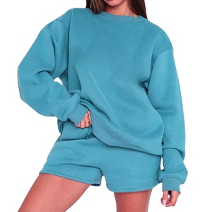 Conjunto de Sudadera y Pantalones Cortos Casuales Personalizados para Hombre, Otoño Invierno, Talla Grande, Mezcla de Algodón y Poliéster, Cuello Redondo, 2 Piezas, Cintura Elástica, Secado Rápido - Product Image 3