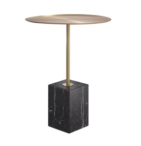 Table ronde blanche de boisson de marbre de vente chaude avec la base en métal pour la fabrication décorative de salon de l'Inde. - Product Image 2