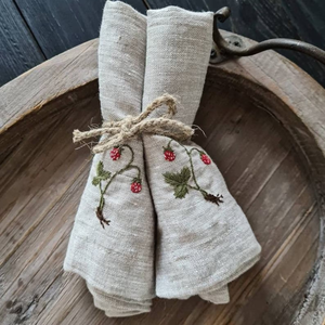 Serviettes en tissu de broderie serviettes de table lavables douces réutilisables pour la Table à manger OEM de dîner de famille de fête de mariage - Product Image 2