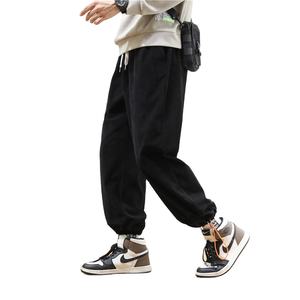 กางเกงวอร์มขาตรงของผู้ชายกางเกงโอเวอร์ไซส์แบบกำหนดเอง2023มีเชือกรูด - Product Image 5
