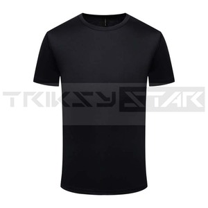 Camiseta de cuello redondo con logotipo bordado estampado personalizado 2025 de secado rápido 100% algodón Fitness deportes Top Ringer manga corta para correr - Product Image 4