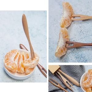 Fourchette à fruits Mini fourchette en bambou de qualité supérieure de qualité alimentaire 0.7*10cm Fourchette à collations aux fruits Utilisation et vente à bas prix - Product Image 1
