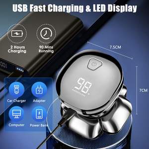 Tondeuse Électrique Étanche IPX7 pour Hommes, Rasoir Rotatif Sans Fil Humide/Sèche avec Lame de Rechange, Lavable - Product Image 3