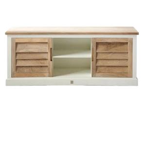 Hot Bán Rắn Gỗ TV Đơn Vị Tủ Lớn 2-Ngăn Cầu Thang Phong Cách Với Màu Trắng Tự Nhiên Kết Thúc Cho Phòng Khách Lưu Trữ Sử Dụng - Product Image 1