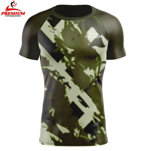 Vente en gros de protège-rougeurs unis avec logo personnalisé protège-rougeur à séchage rapide et compression pour fitness à manches courtes - Product Image 4