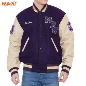 Chaqueta Varsity de Béisbol con Logotipo Personalizado, Cuello Alto, Invierno, Chenilla, Parches Bordados con Letras, Reversible, Resistente al Viento, 100% - Product Image 1