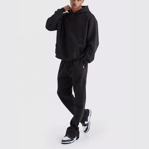 Hommes confortables et élégants, idéal pour les tenues décontractées et décontractées, ensembles de survêtements délavés à l'acide, polyvalents et tendance, ensemble deux pièces pour hommes - Product Image 4