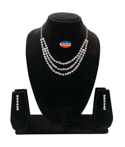 Conjunto de collar de diamante americano multicapa de diseñador para mujer, ideal para fiestas, bodas y eventos especiales - Product Image 4