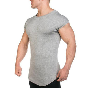 Gym Wholesale fitness t <b>shirt</b> for <b>men</b> custom logo fitness <b>men's</b> t-<b>shirts</b> curved hem muscle fit workout t-<b>shirt</b> - Product Image 4